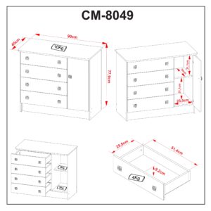 Comoda San Pablo Blanco 4 Comoda San Pablo Blanco