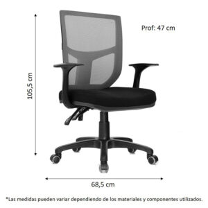 Silla Foda Negro 1 silla para escritorio ideal para trabajar desde home office