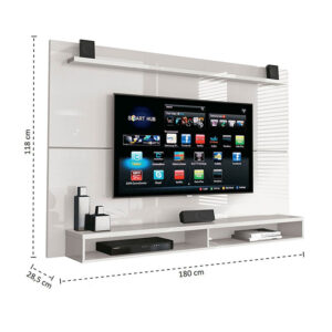 Panel TV Maxi 1.8 Blanco 2 Panel de tv con diseño minimalista, que soporta un televisor de hasta 60''