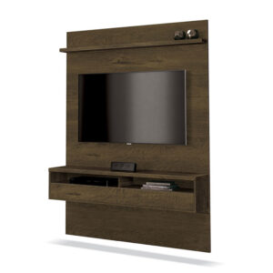 Panel de TV con elegante diseño, con repisa, dos compartimientos y dos puertas