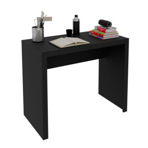 Escritorio sencillo de color negro ideal para espacios pequeños