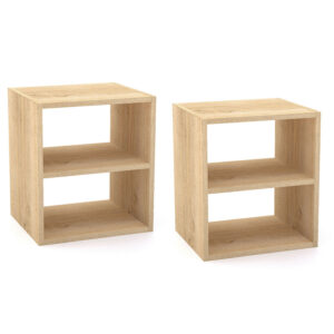 Combo 2 Mesas de noche Radom Duna 1 Combo mesas de noche con dos compartimientos ideales para ubicar libros y objetos de uso diario