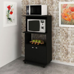 Mueble auxiliar de cocina Victoria Negro 2 Mueble auxiliar de cocina con espacio para electrodomésticos y utensilios de cocina
