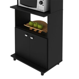 Mueble auxiliar de cocina Victoria Negro 3 Mueble auxiliar de cocina con espacio para electrodomésticos y utensilios de cocina