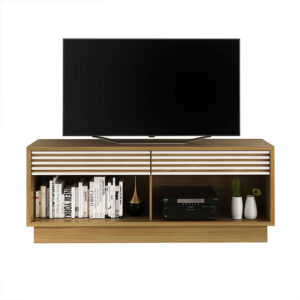 Mesa de tv ideal para televisor de hasta 65 pulgadas con espacio para acomodar diferentes objetos electrónicos