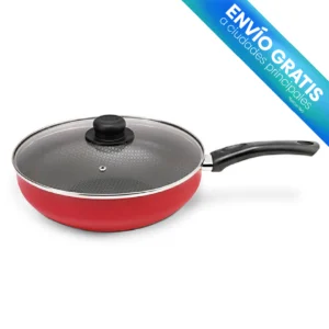 SARTÉN WOK RED 28 CM CON TAPA ROJO con envio gratis