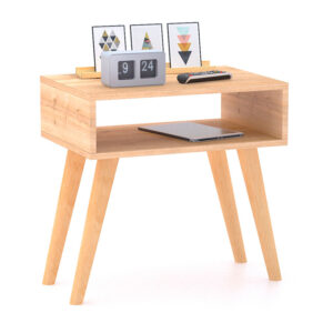 Mesa de noche con diseño sencillo y funcional para habitaciones grandes y pequeñas