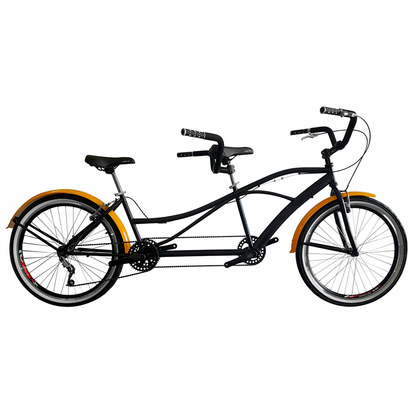 Deporte en familia, fomenta la salud y la unión 2 Bicicleta Sforzo Doble Rin 26 Tandem Monoplato - Negro