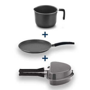 Combo Desayuno Gris (OMELETERA SUPERIOR ANTIADHERENTE GRIS-HERVIDOR SUPERIOR 14 CM GRIS - SARTÉN SUPERIOR 24 CM PARA CREPES O PANQUEQUES GRIS) 1 Combo Desayuno Gris (OMELETERA SUPERIOR ANTIADHERENTE GRIS-HERVIDOR SUPERIOR 14 CM GRIS - SARTÉN SUPERIOR 24 CM PARA CREPES O PANQUEQUES GRIS)