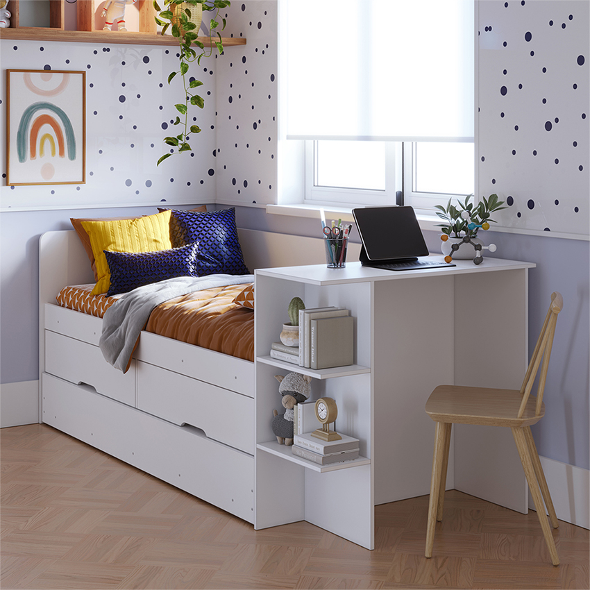 Tendencias en diseño de dormitorios para 2024 7 Cama Multifuncional Berlín Blanco