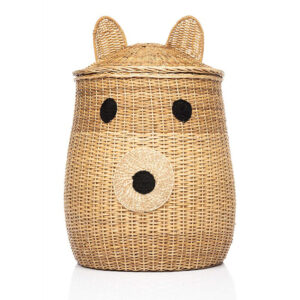 Canasto Oso mediano en mimbre natural de 40x30 cm